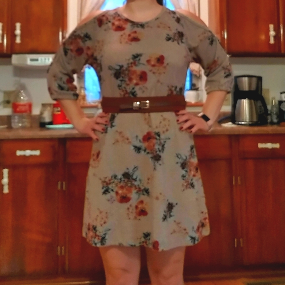 EUC flower print cold shoulder dress from Trixxi